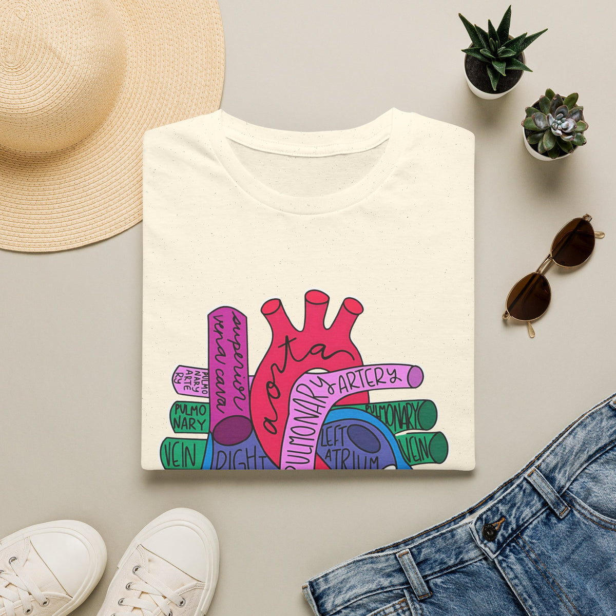 FRONT ONLY Labeled Heart Shirt