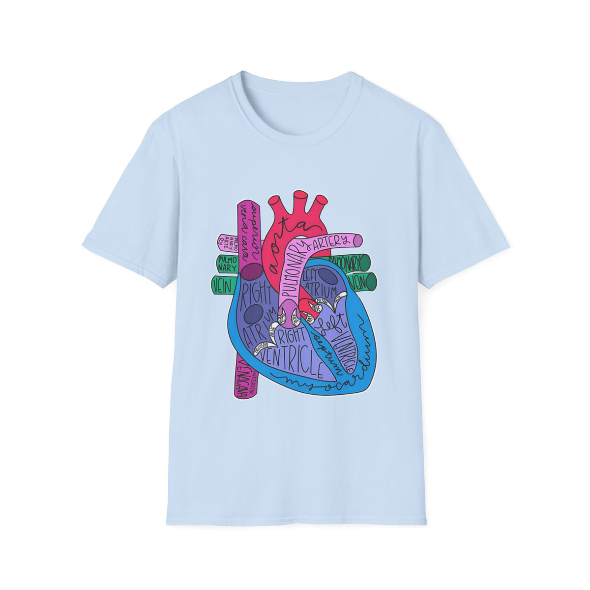 FRONT ONLY Labeled Heart Shirt