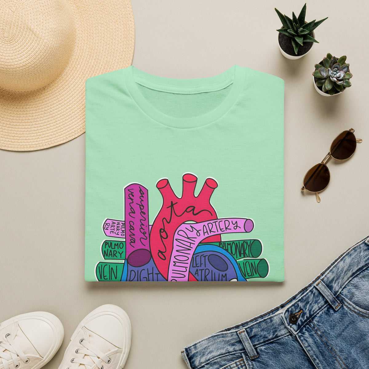 FRONT ONLY Labeled Heart Shirt
