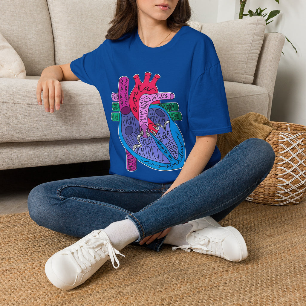 FRONT ONLY Labeled Heart Shirt