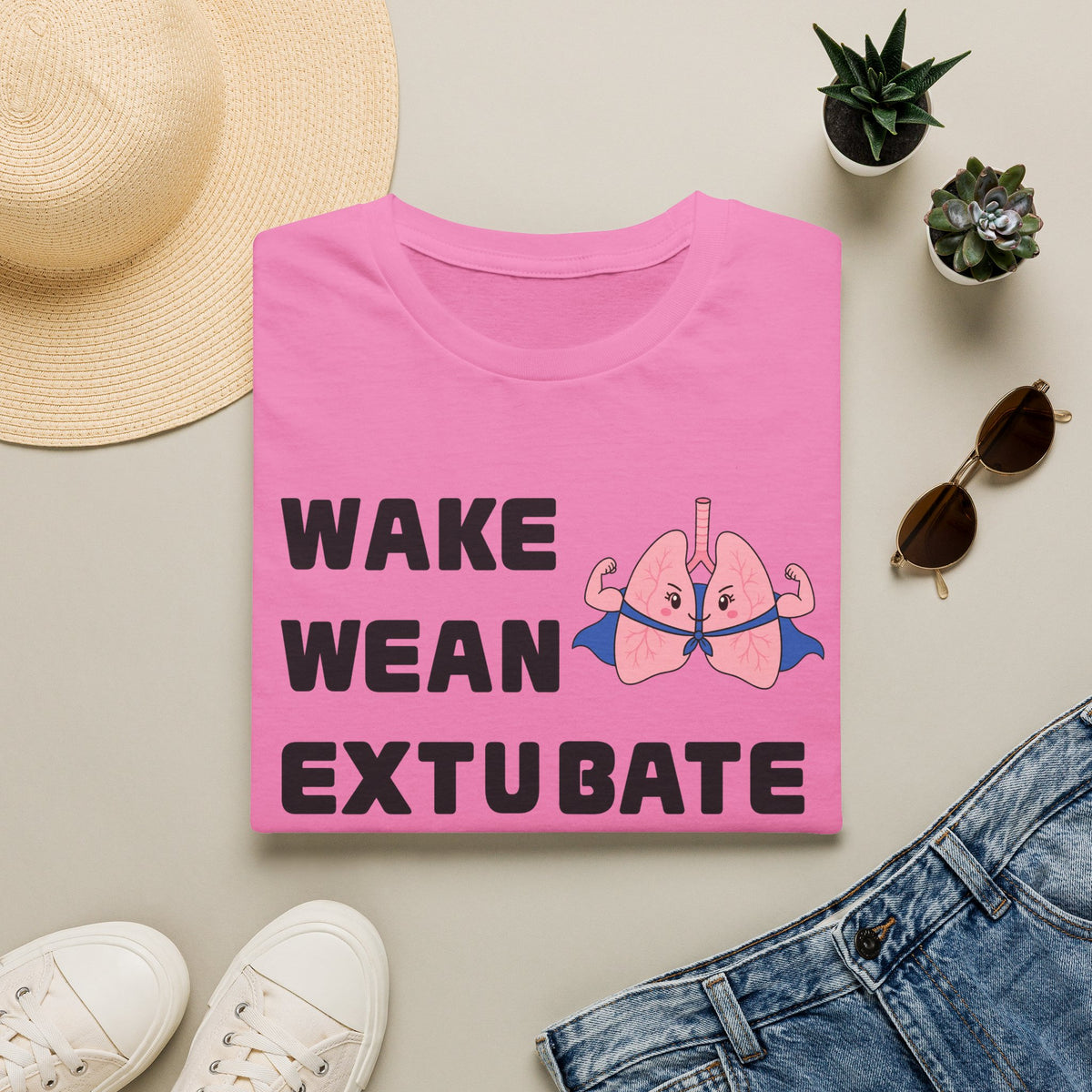 FRONT ONLY Wake Wean Extubate Shirt