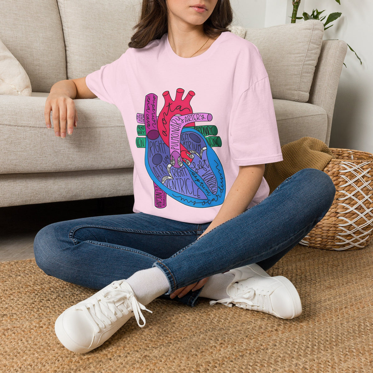 FRONT ONLY Labeled Heart Shirt