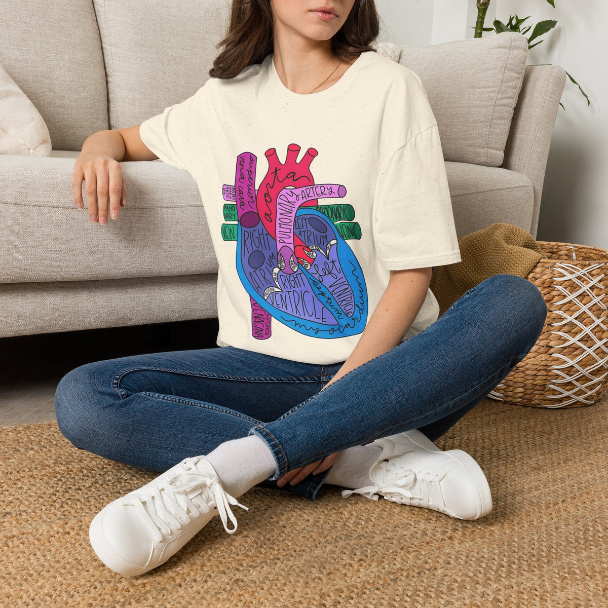 FRONT ONLY Labeled Heart Shirt