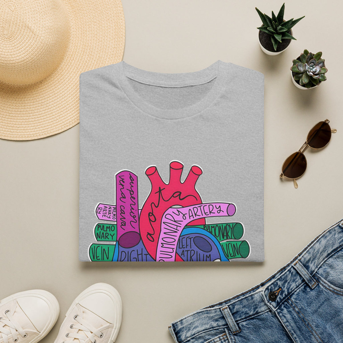FRONT ONLY Labeled Heart Shirt