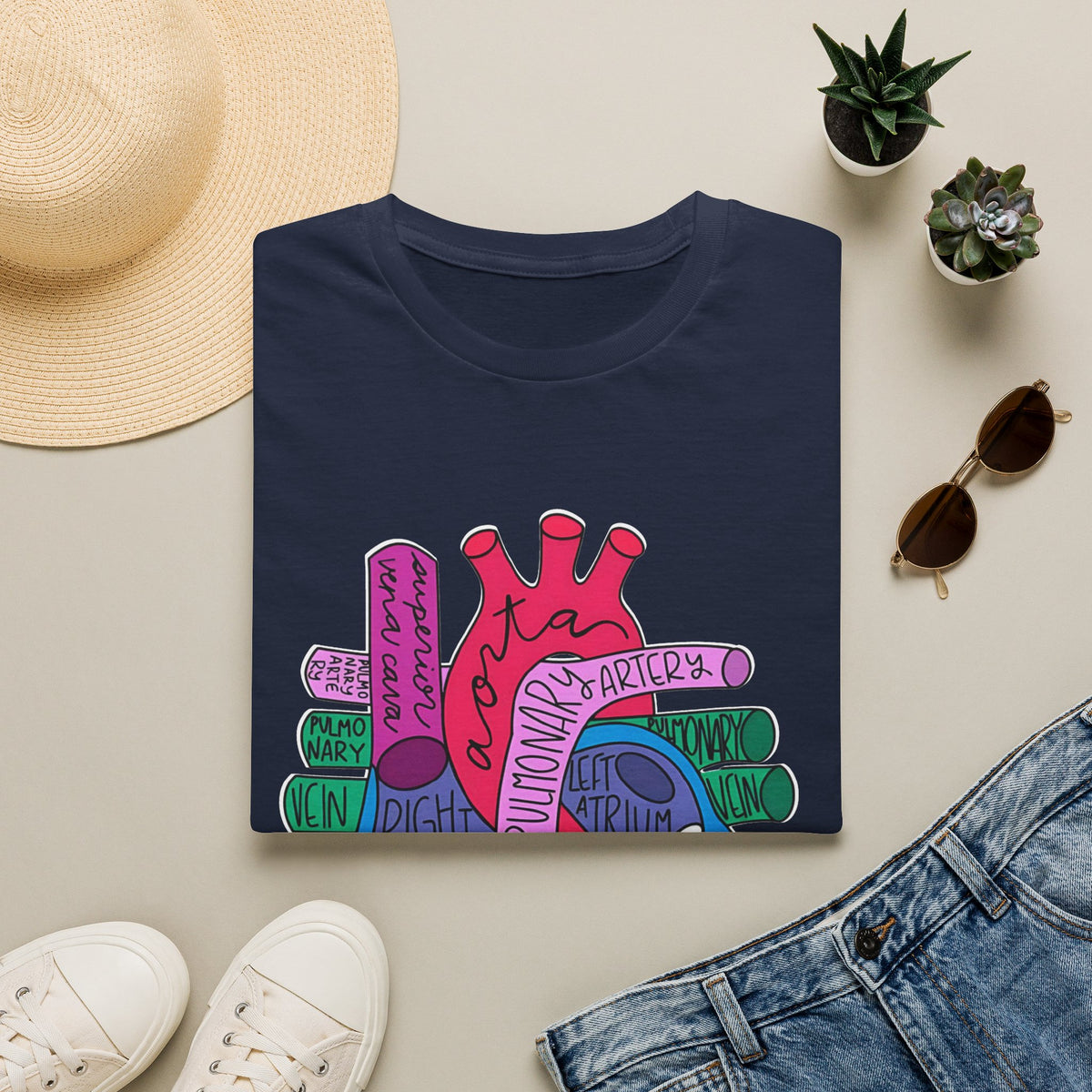 FRONT ONLY Labeled Heart Shirt