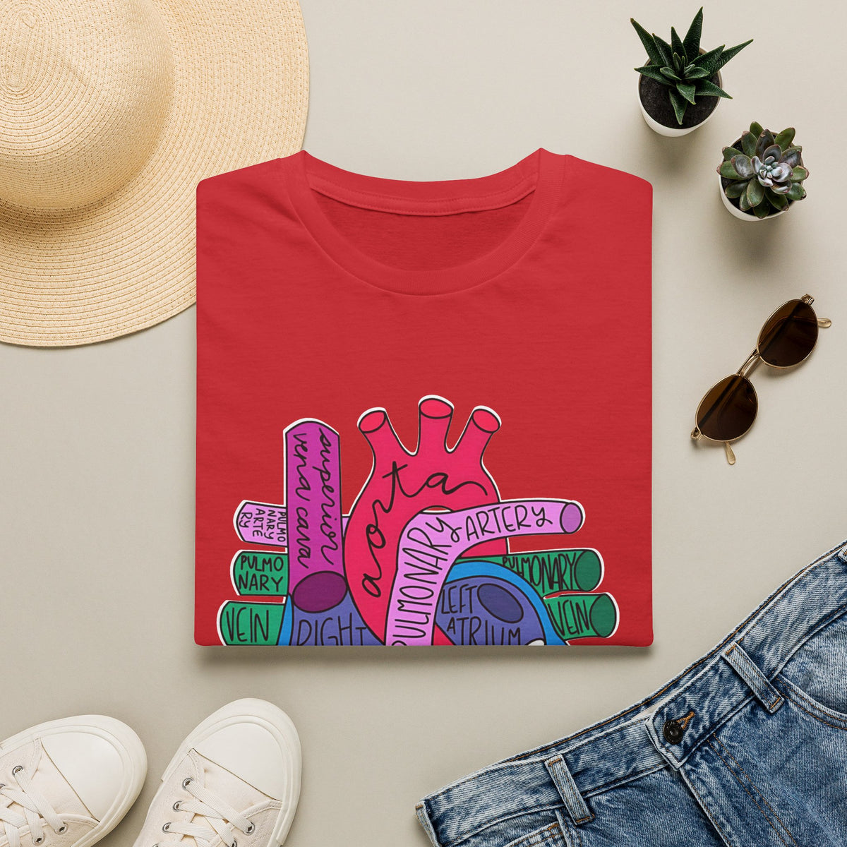 FRONT ONLY Labeled Heart Shirt