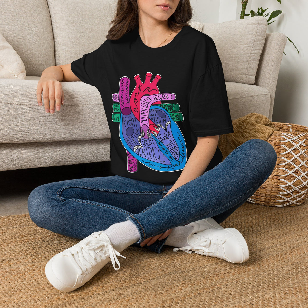 FRONT ONLY Labeled Heart Shirt
