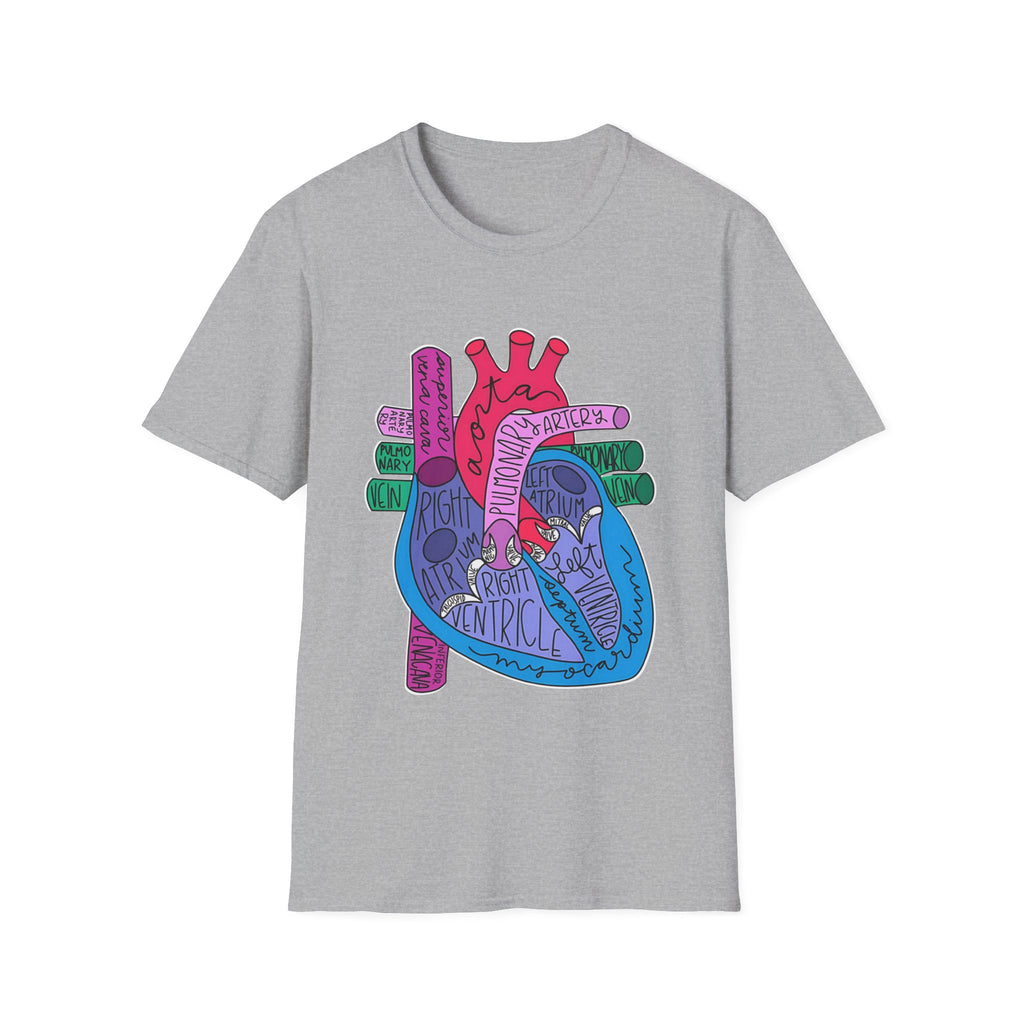 FRONT ONLY Labeled Heart Shirt