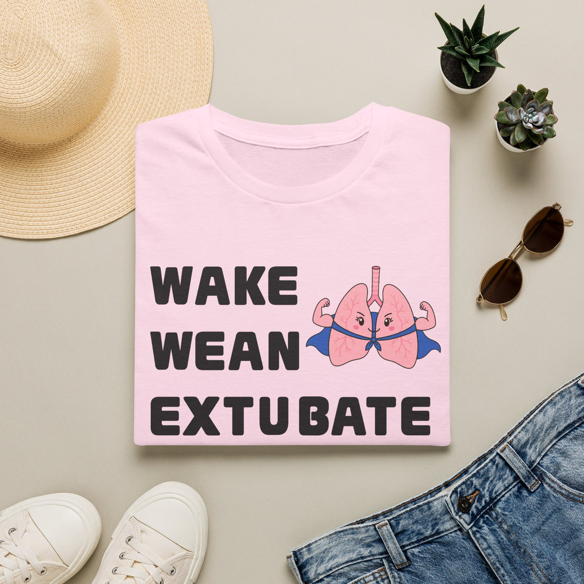 FRONT ONLY Wake Wean Extubate Shirt