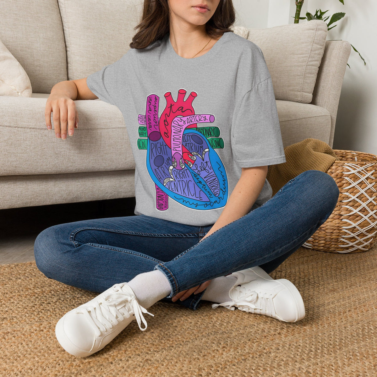 FRONT ONLY Labeled Heart Shirt