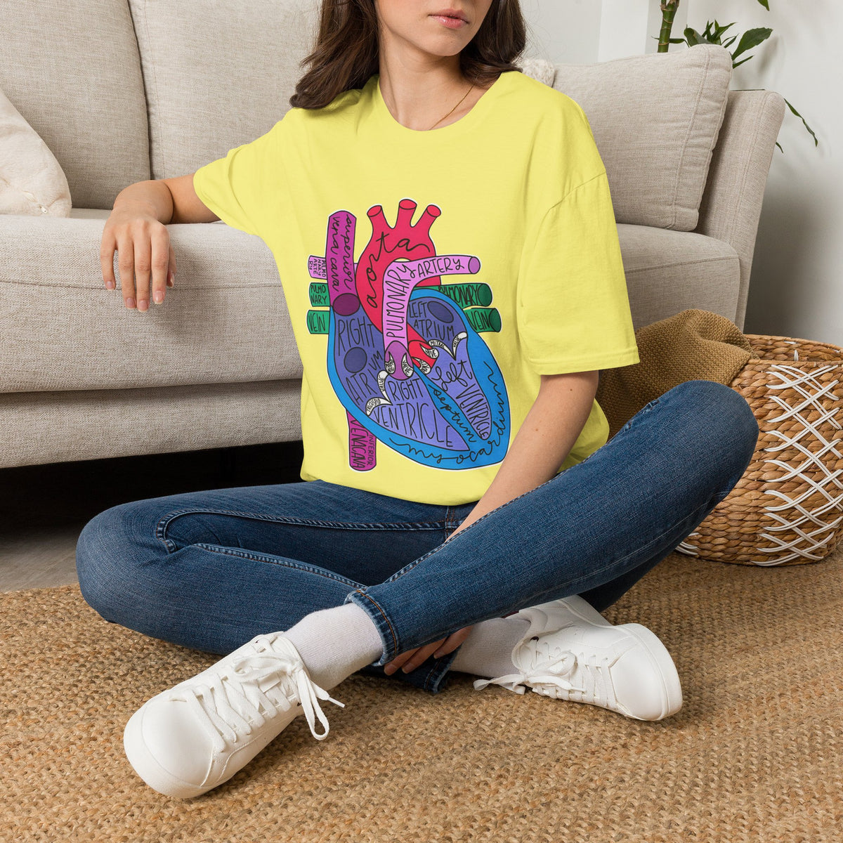 FRONT ONLY Labeled Heart Shirt