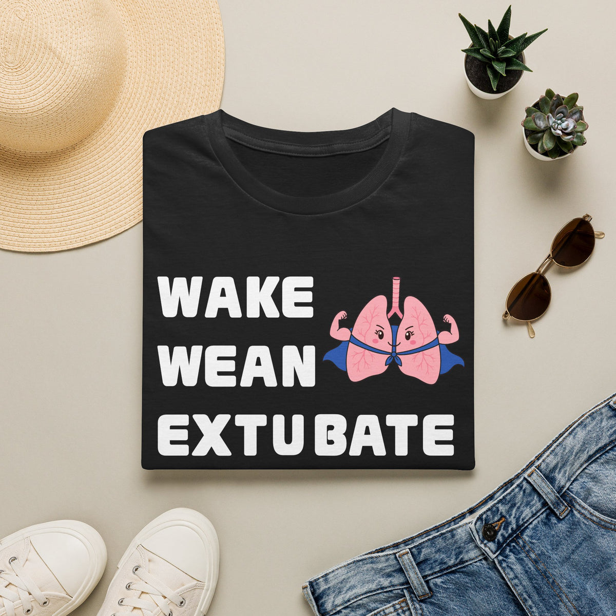 FRONT ONLY Wake Wean Extubate Shirt