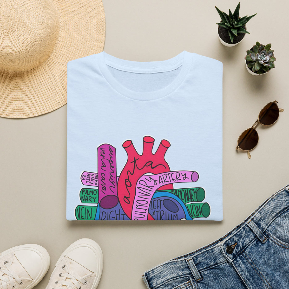 FRONT ONLY Labeled Heart Shirt