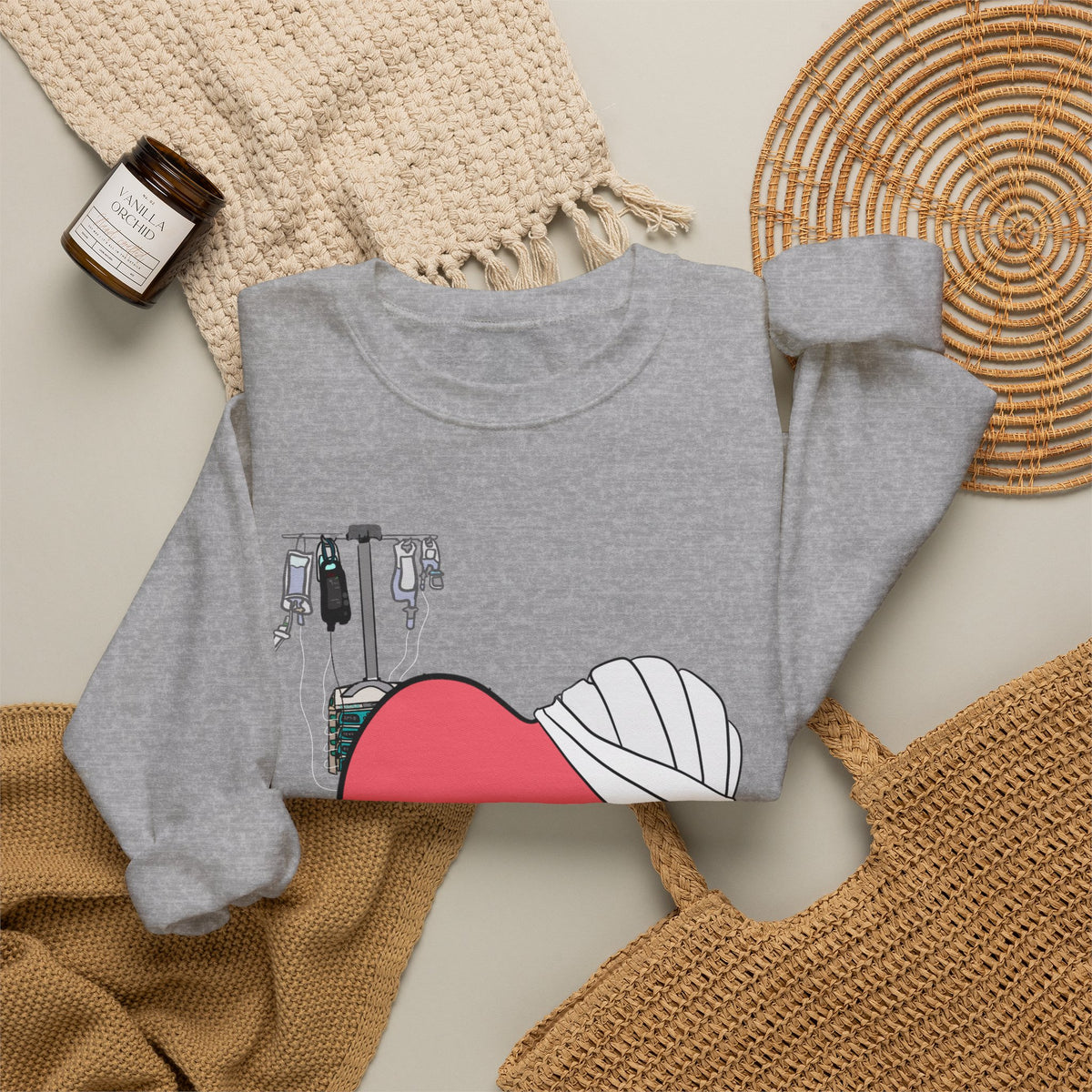 FRONT ONLY Post Op Heart Sweater