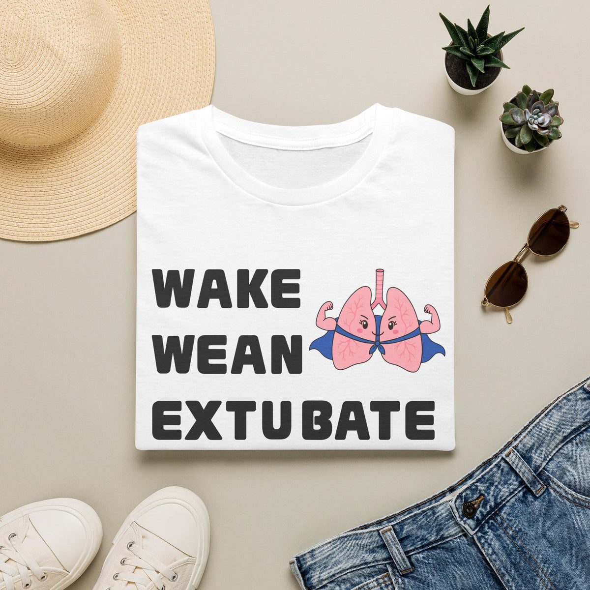FRONT ONLY Wake Wean Extubate Shirt