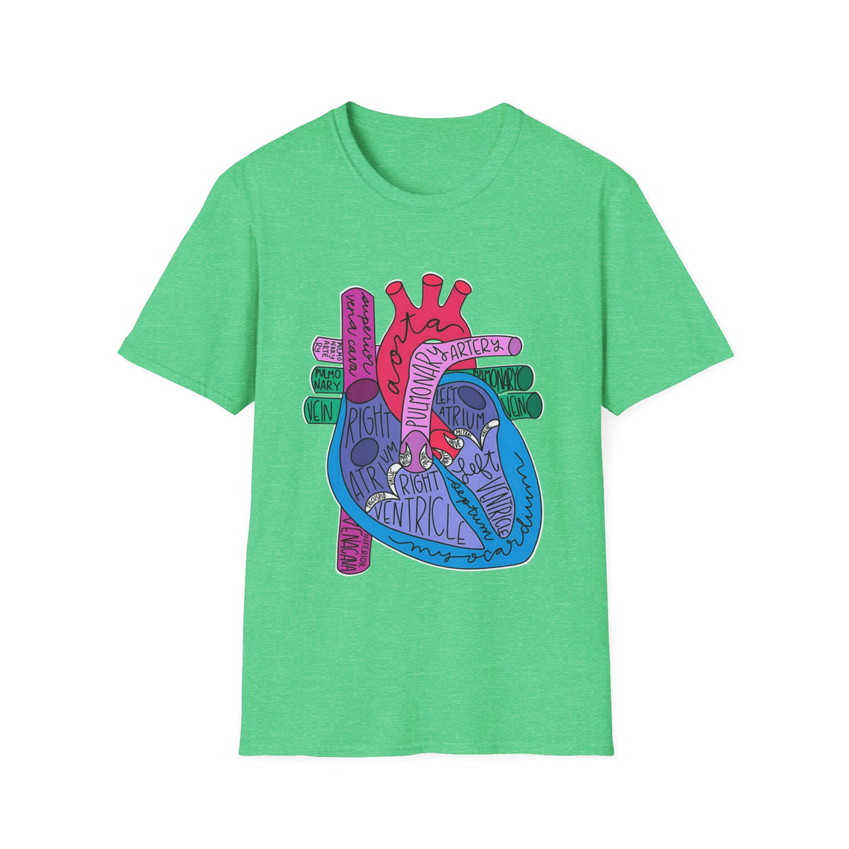 FRONT ONLY Labeled Heart Shirt