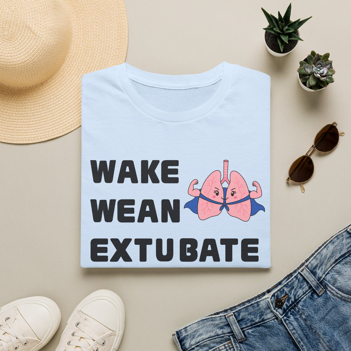 FRONT ONLY Wake Wean Extubate Shirt