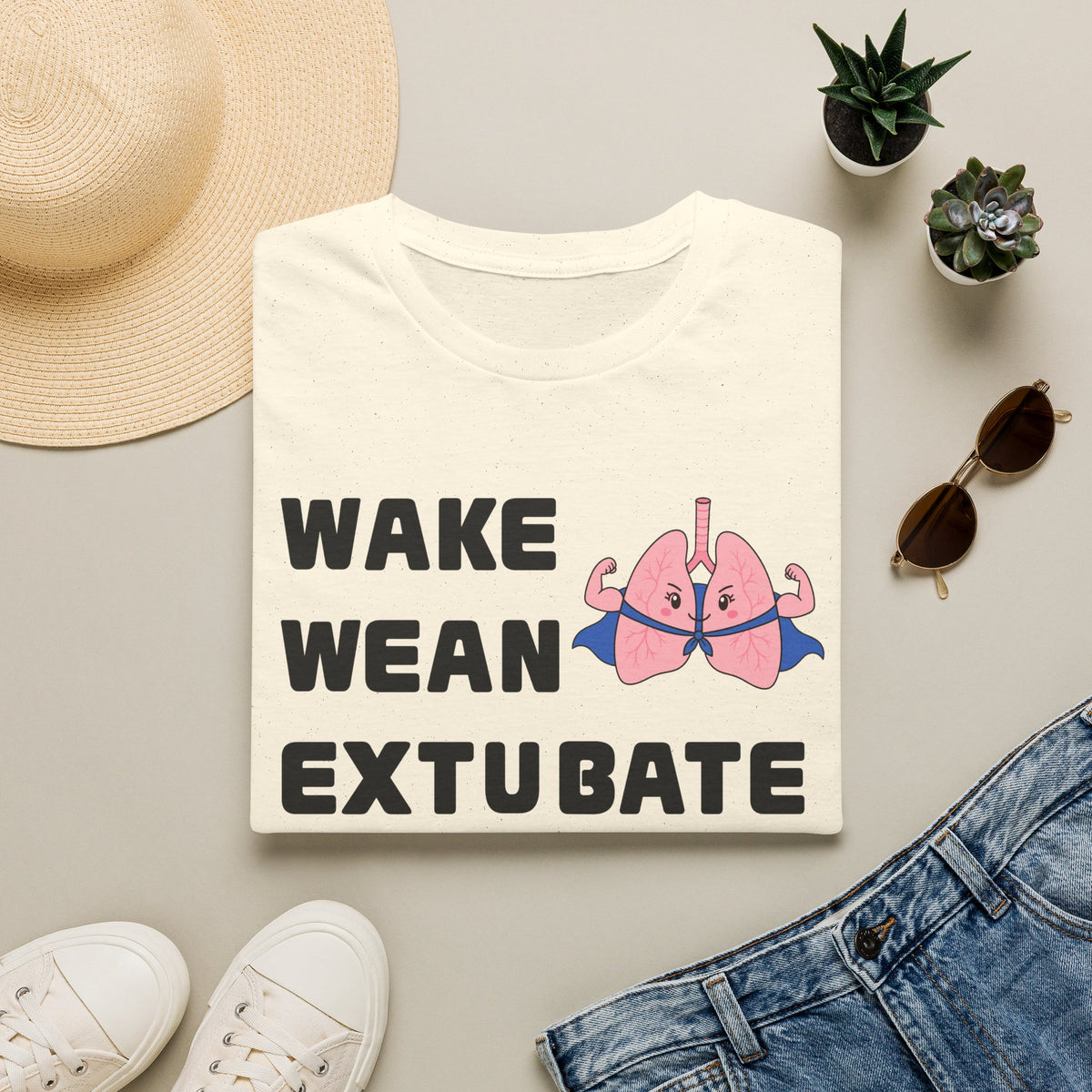 FRONT ONLY Wake Wean Extubate Shirt