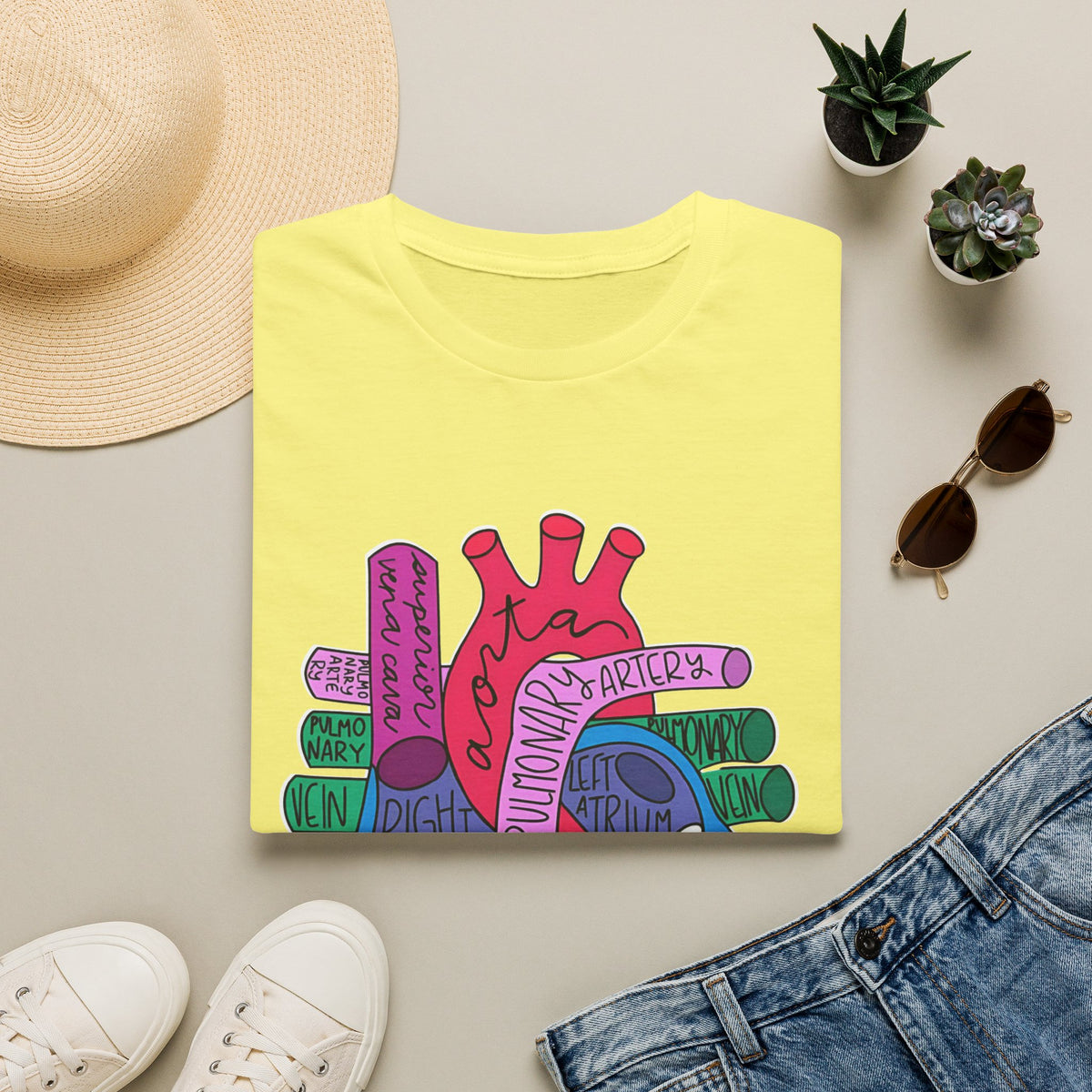 FRONT ONLY Labeled Heart Shirt