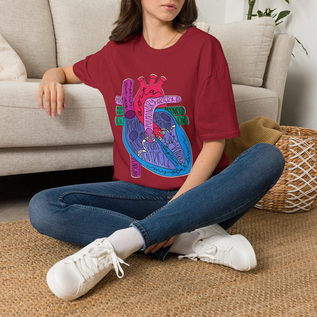 FRONT ONLY Labeled Heart Shirt