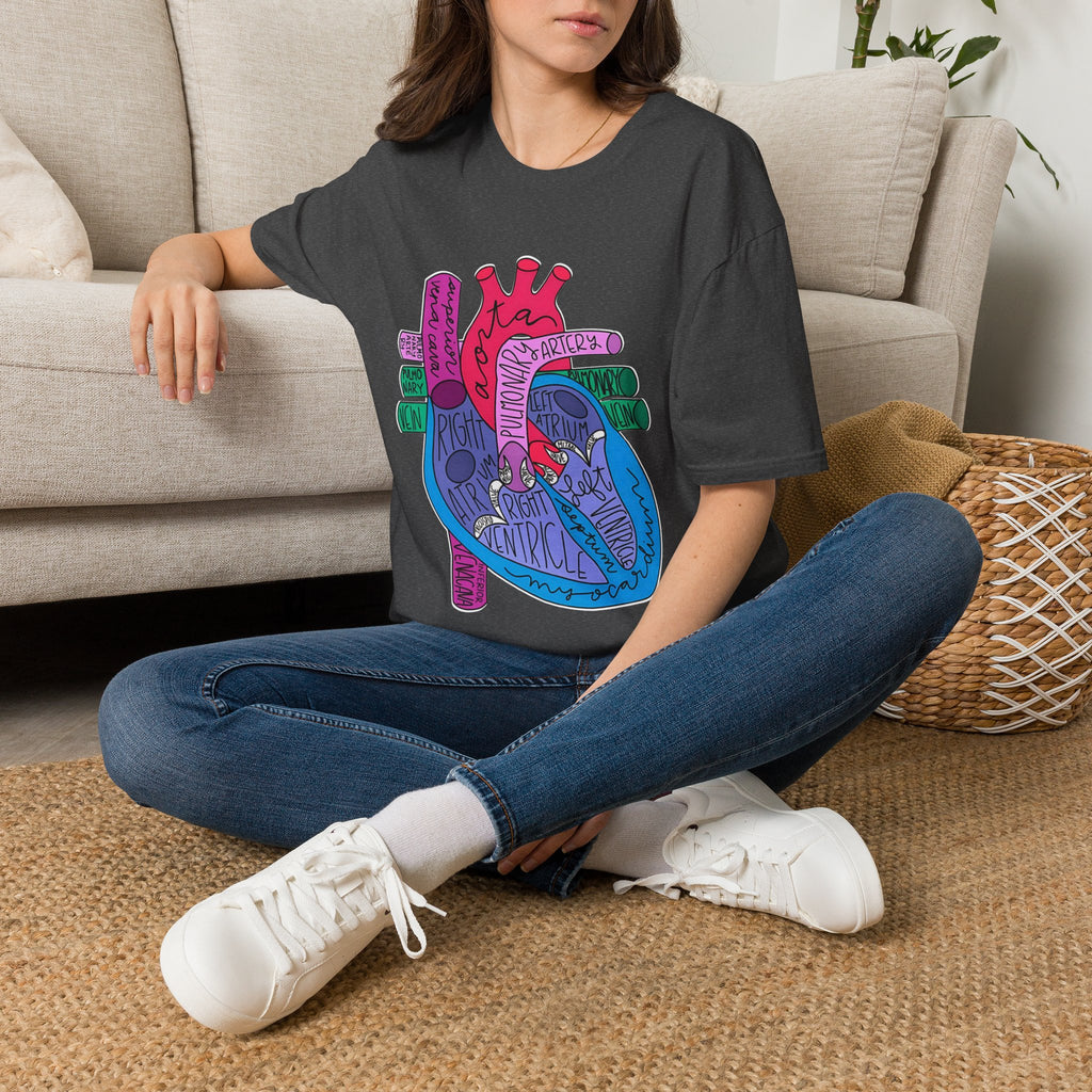 FRONT ONLY Labeled Heart Shirt