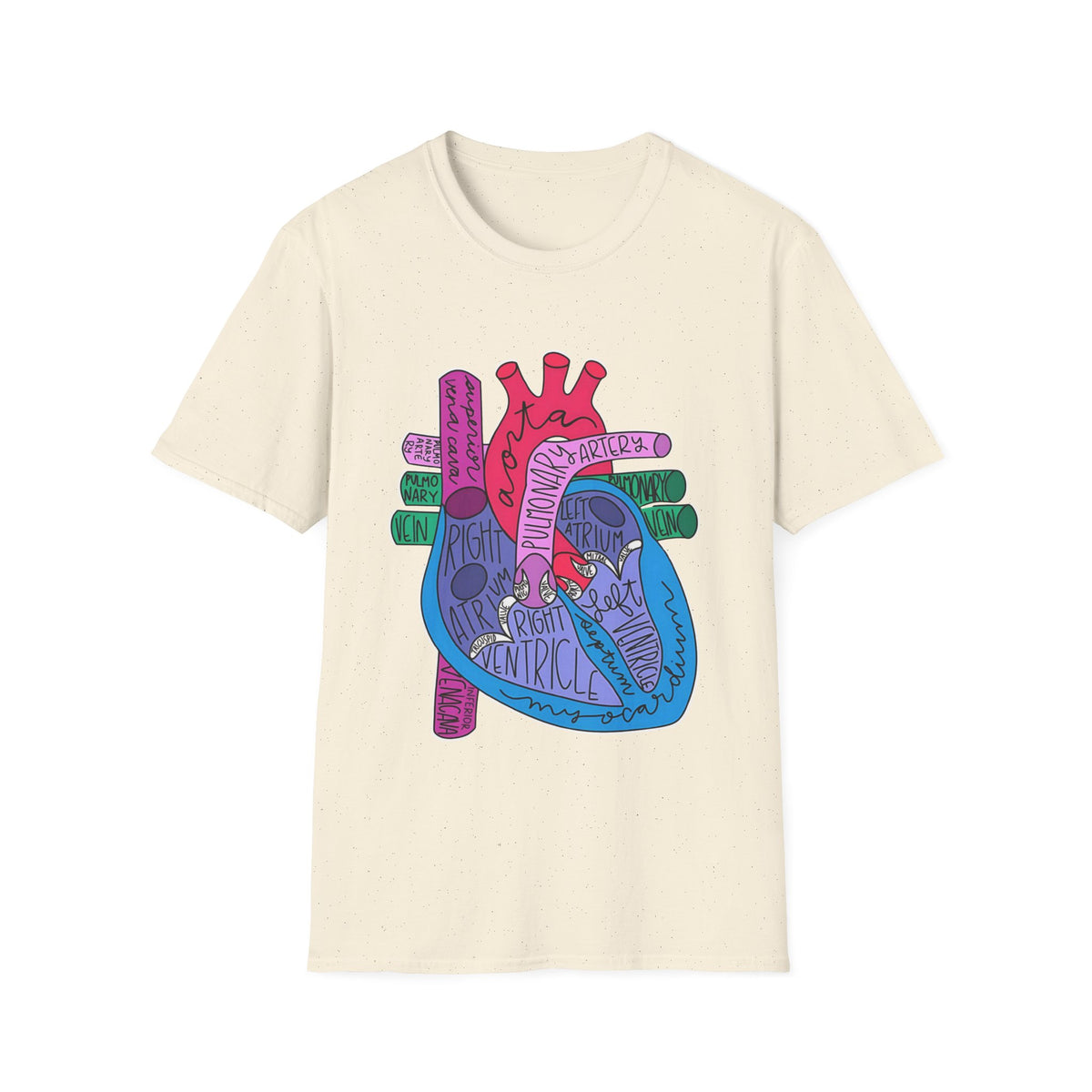 FRONT ONLY Labeled Heart Shirt