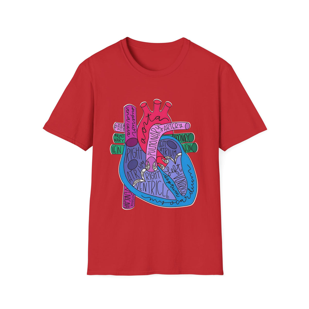 FRONT ONLY Labeled Heart Shirt