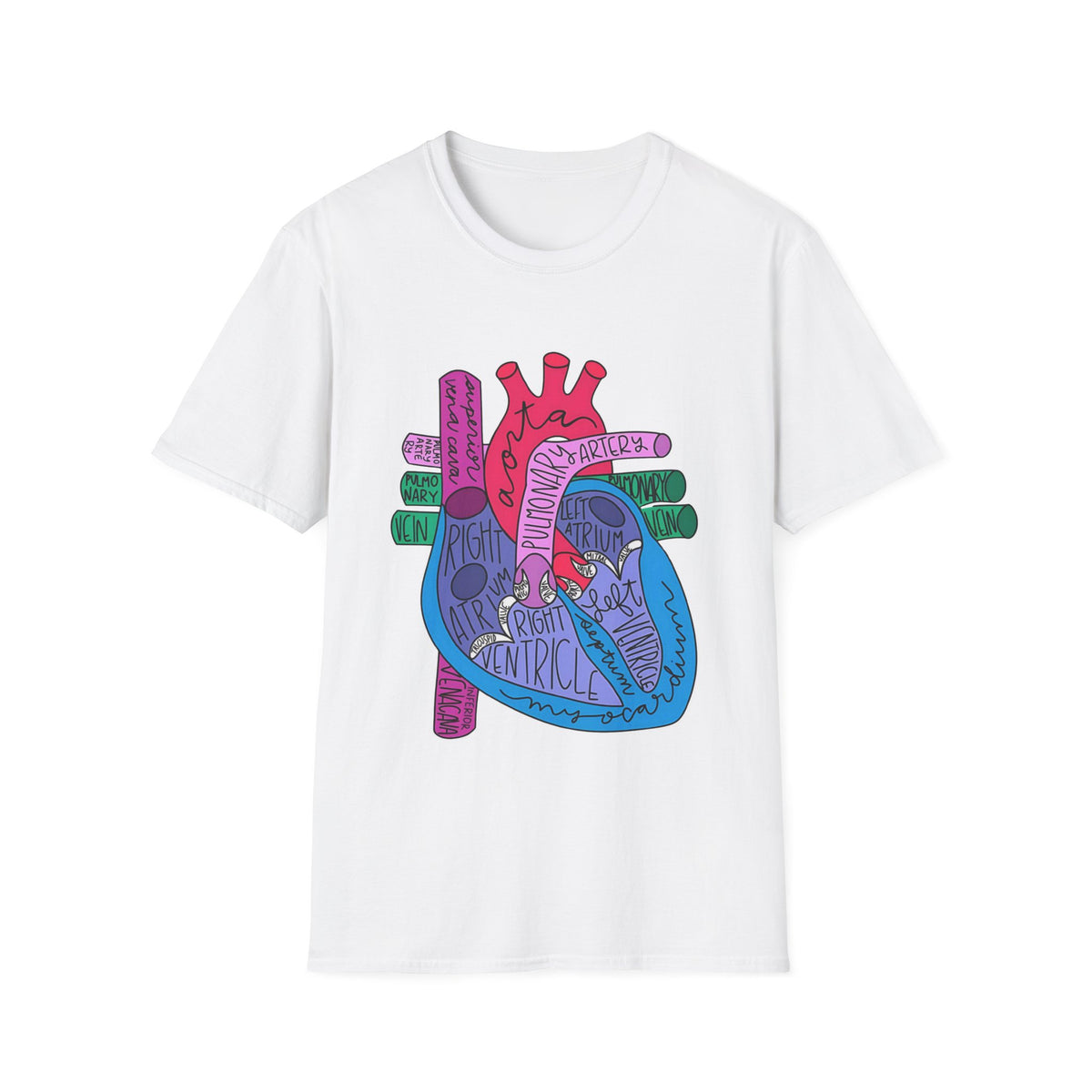 FRONT ONLY Labeled Heart Shirt