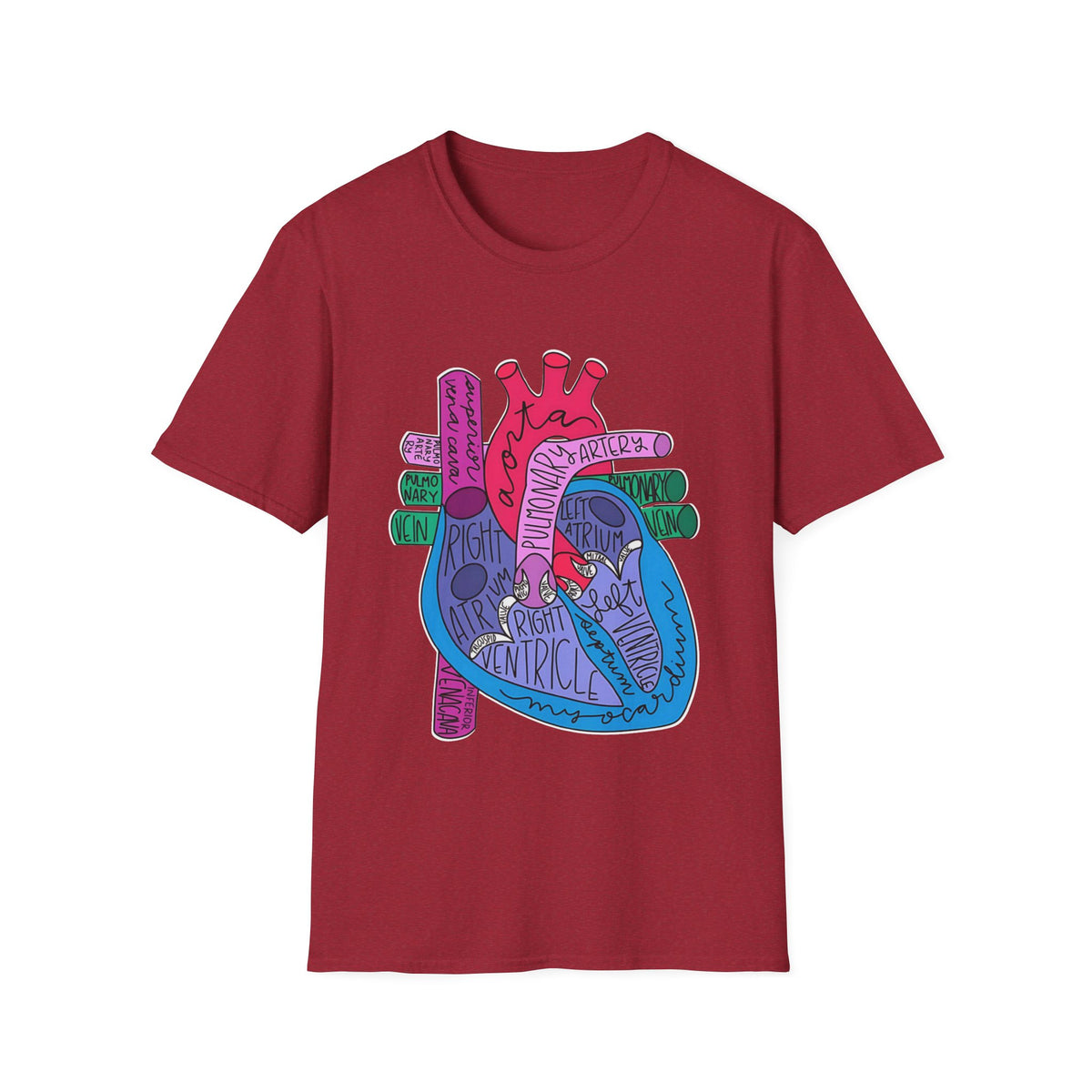 FRONT ONLY Labeled Heart Shirt
