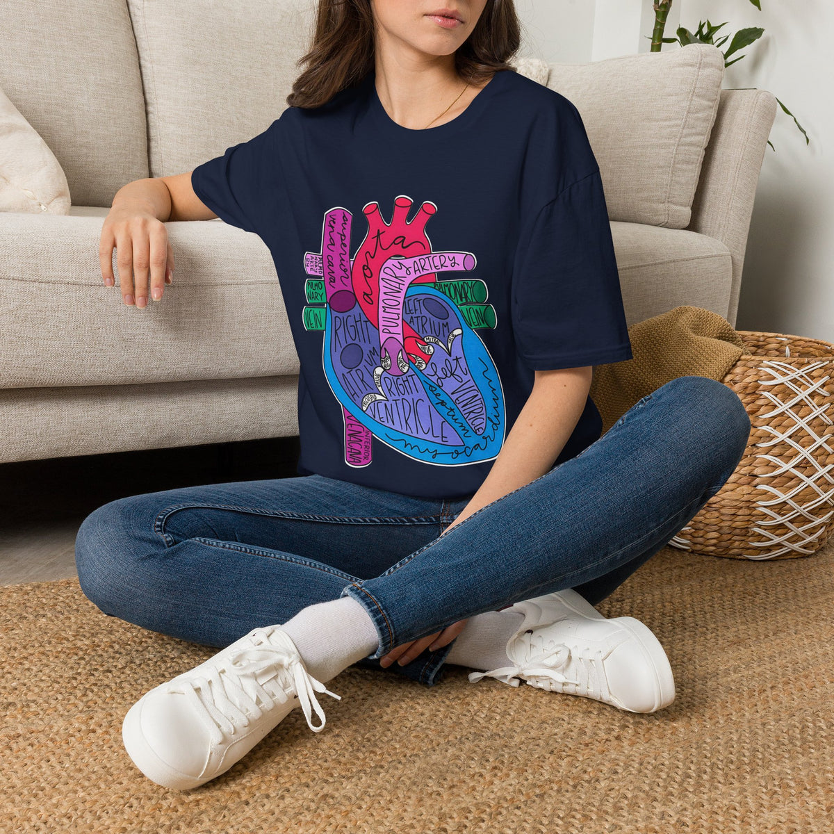 FRONT ONLY Labeled Heart Shirt
