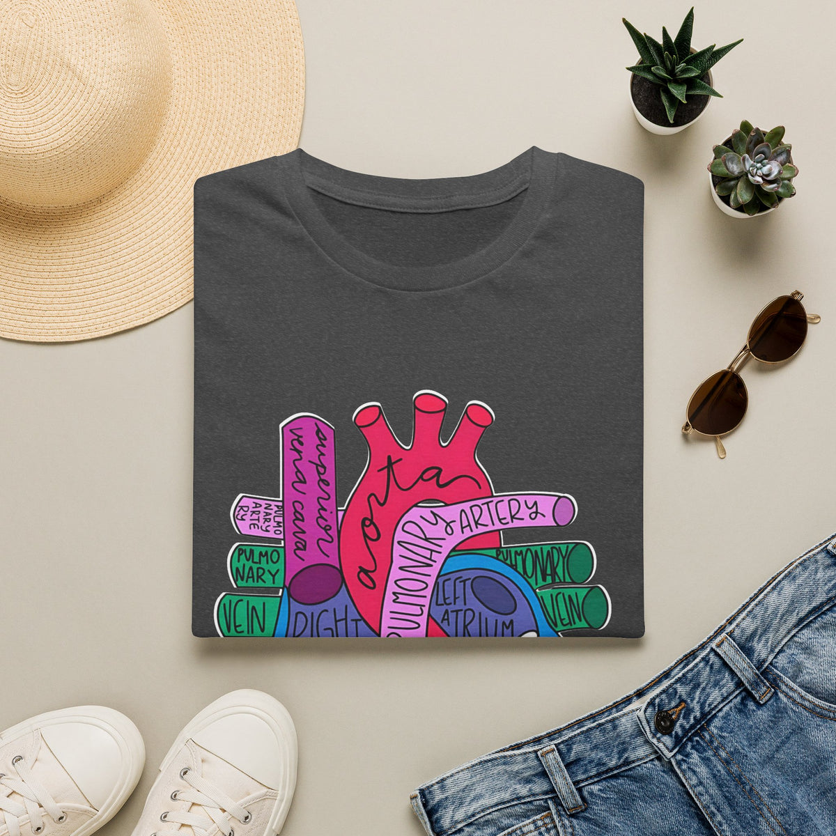 FRONT ONLY Labeled Heart Shirt
