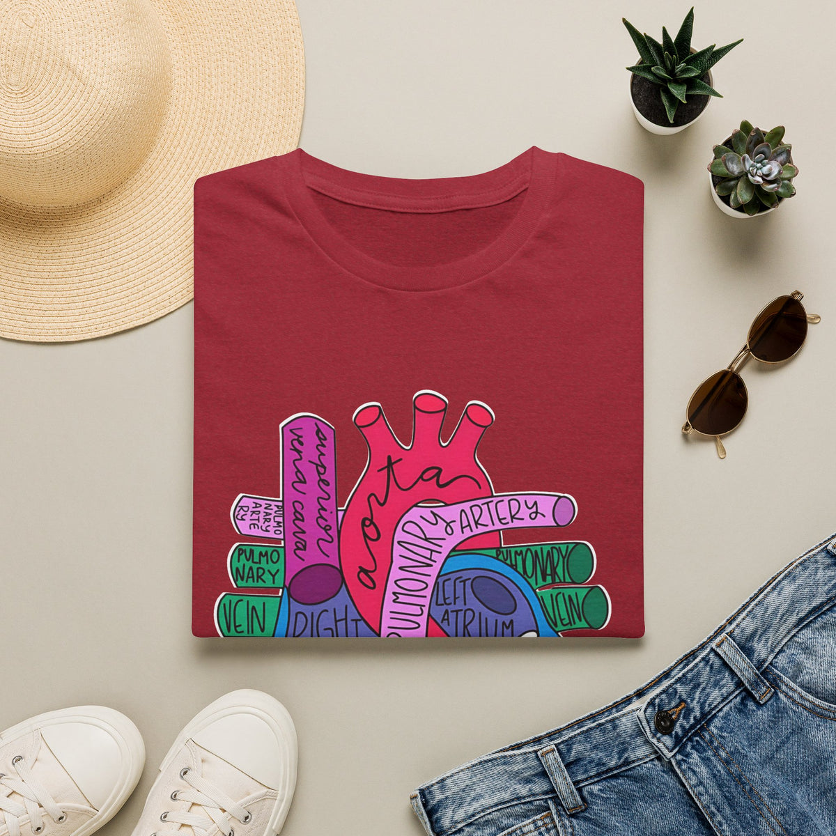 FRONT ONLY Labeled Heart Shirt