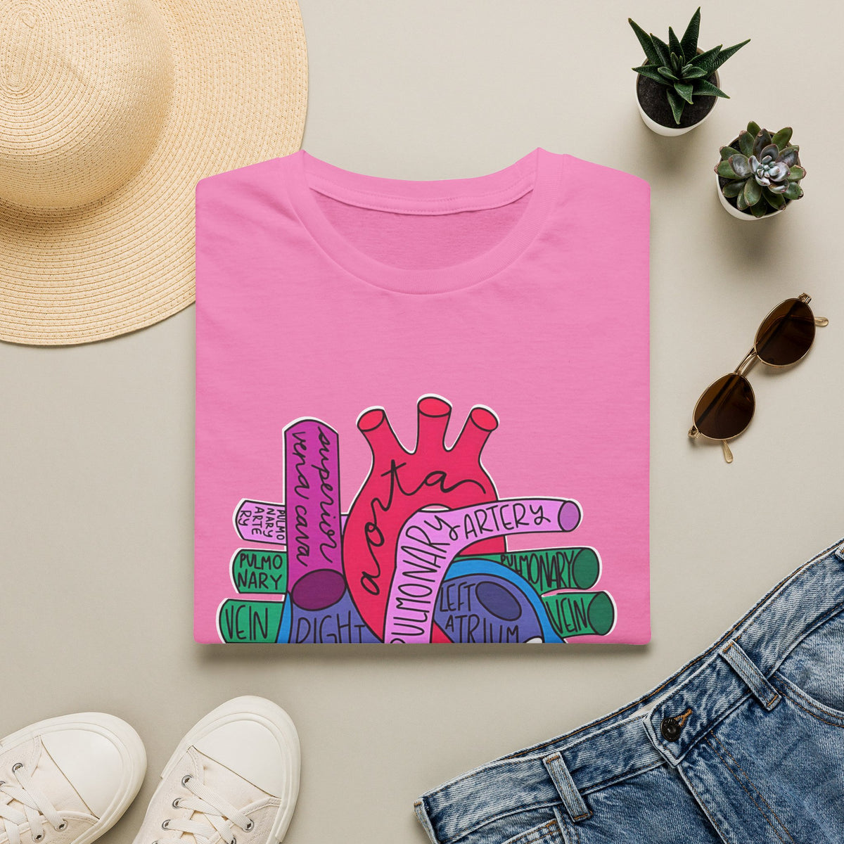 FRONT ONLY Labeled Heart Shirt