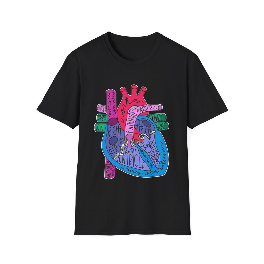 FRONT ONLY Labeled Heart Shirt