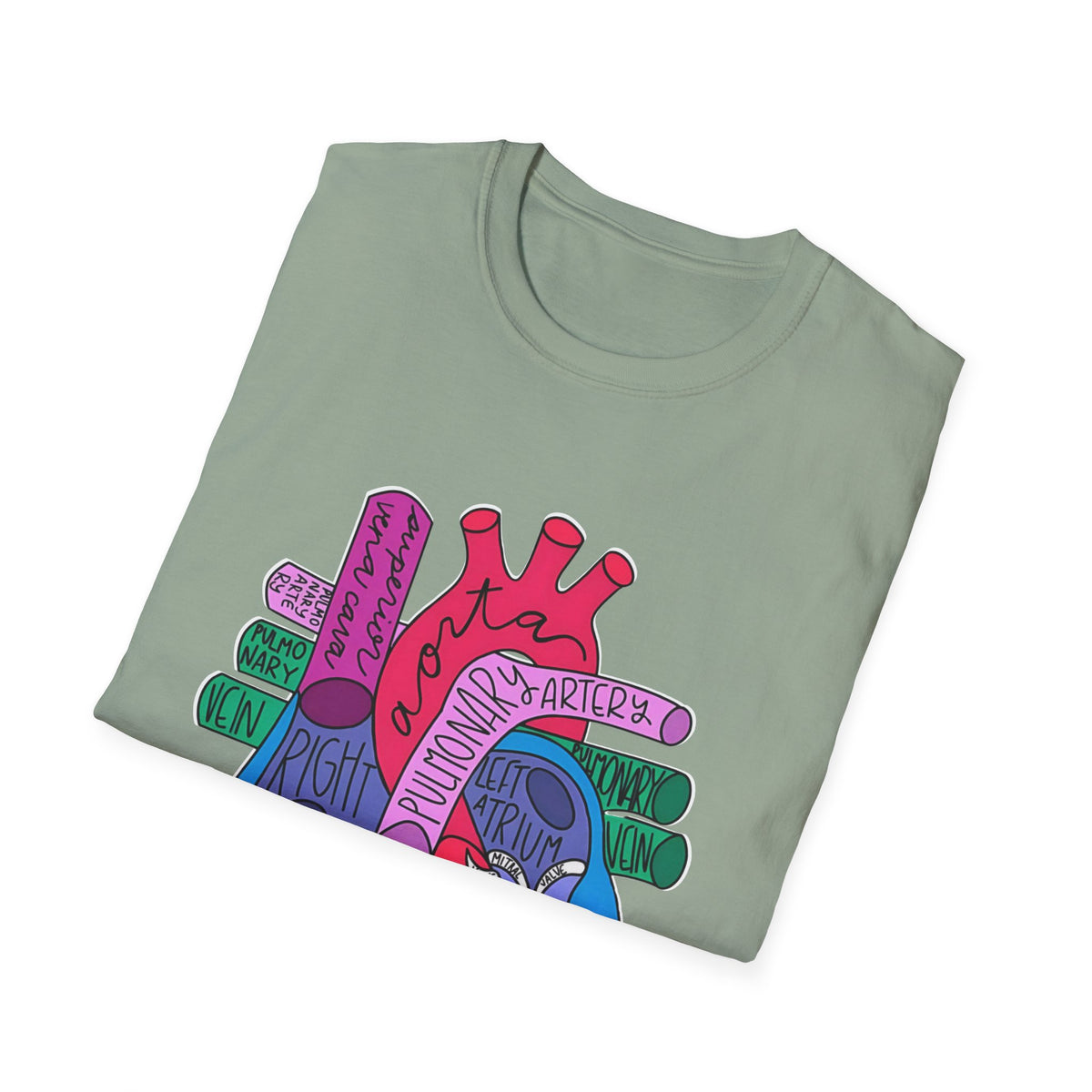 FRONT ONLY Labeled Heart Shirt