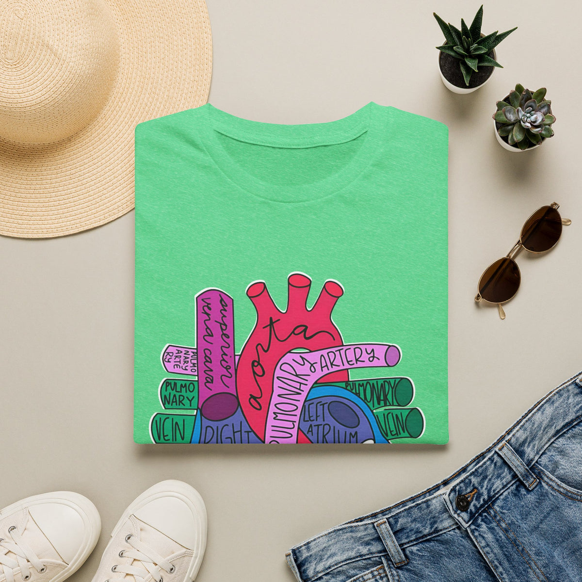 FRONT ONLY Labeled Heart Shirt