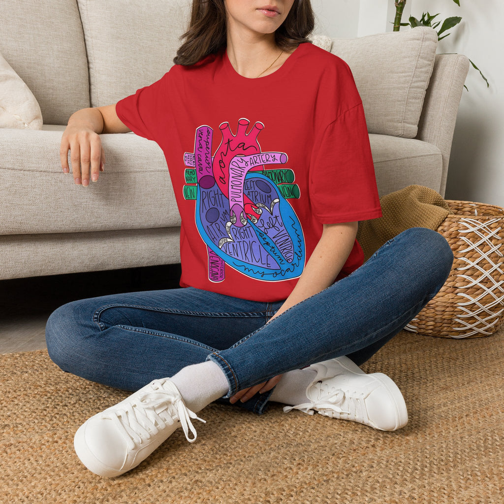 FRONT ONLY Labeled Heart Shirt