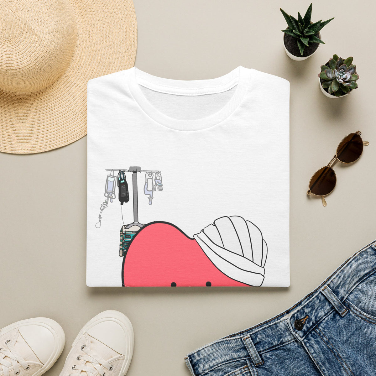 FRONT ONLY Post Op Heart Shirt