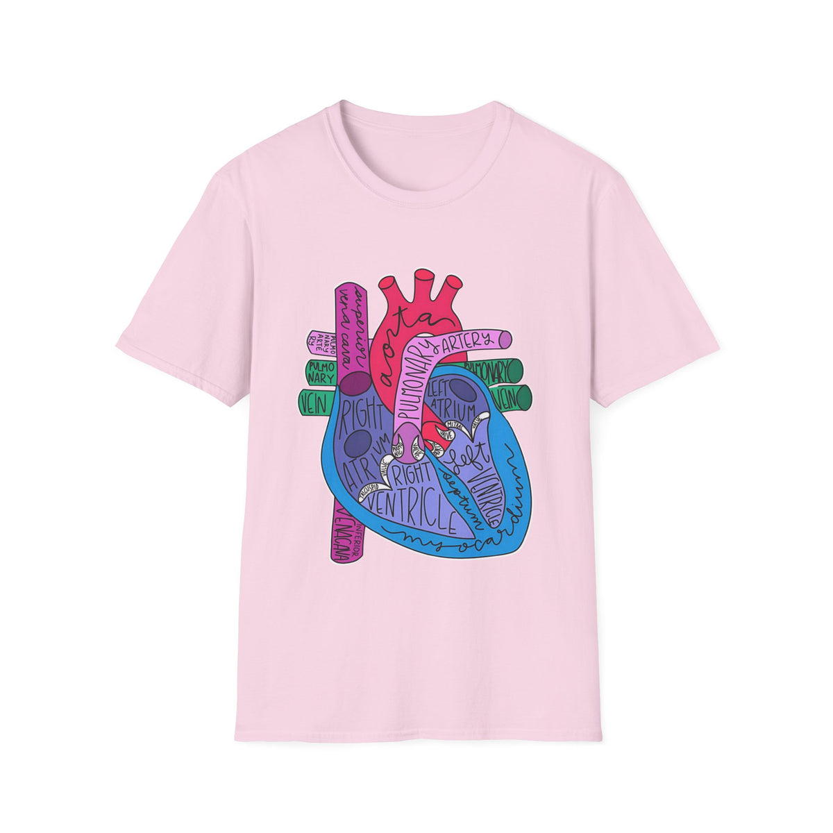 FRONT ONLY Labeled Heart Shirt